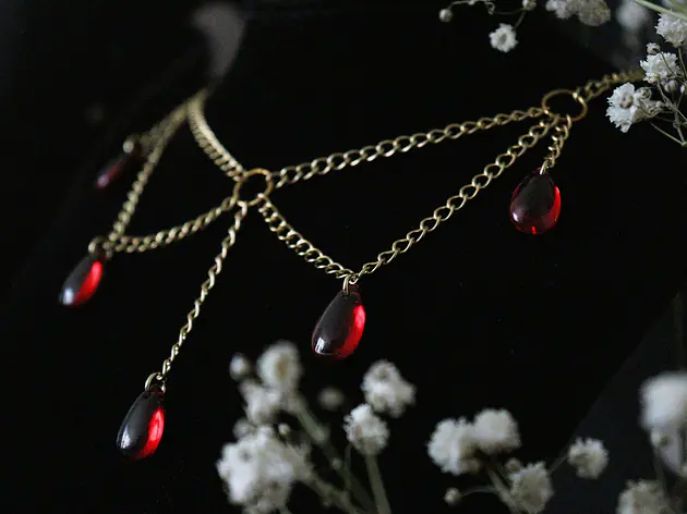 Edelstahl Choker "Blood Queen" - Gold